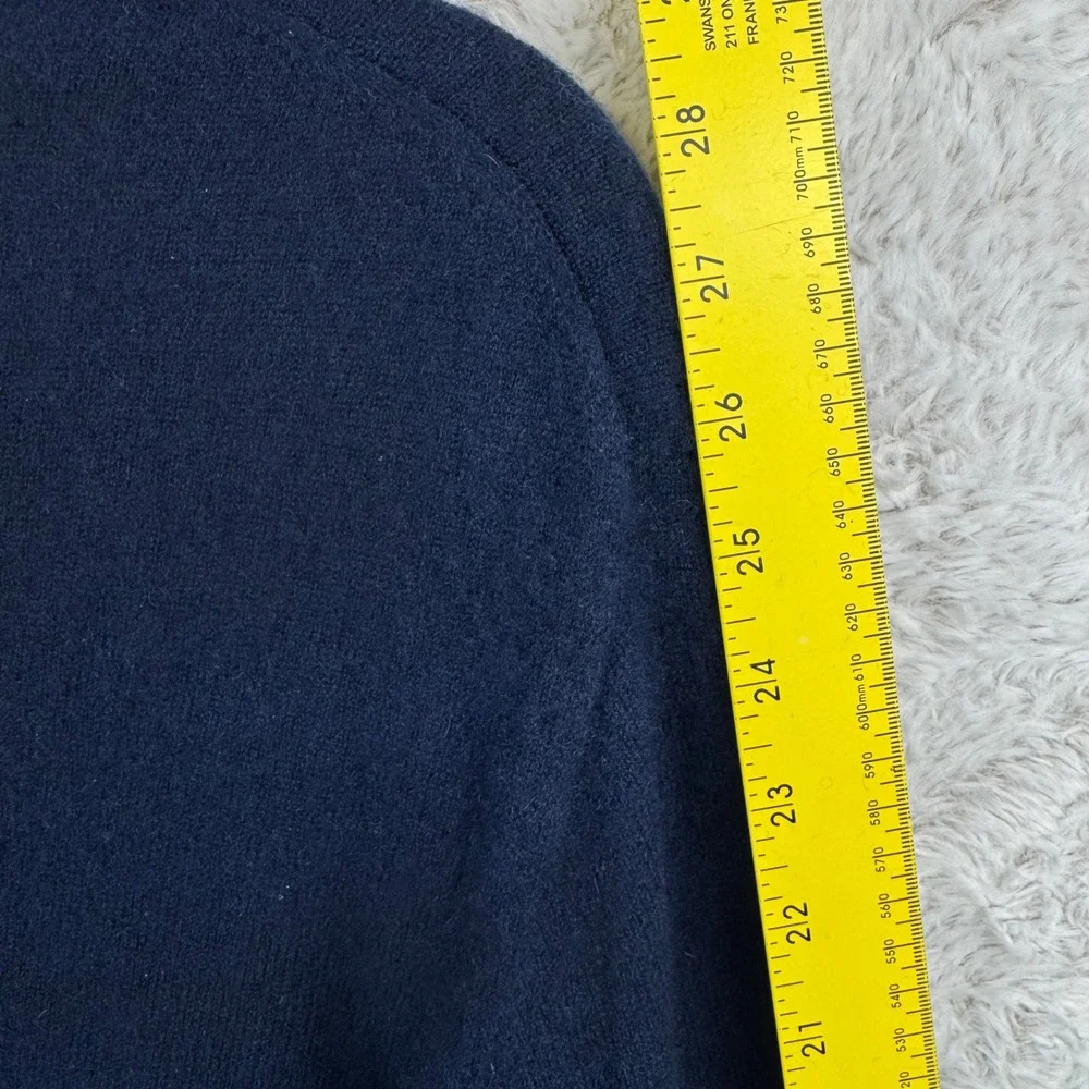 J. Crew Cashmere Quarter Zip Sweater Mens XL‎ Navy Blue Mock Neck Luxury Soft
